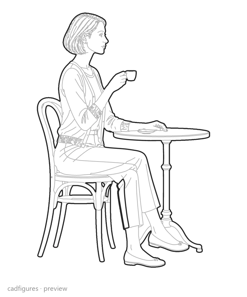 Vista previa: Mujer tomando un espresso