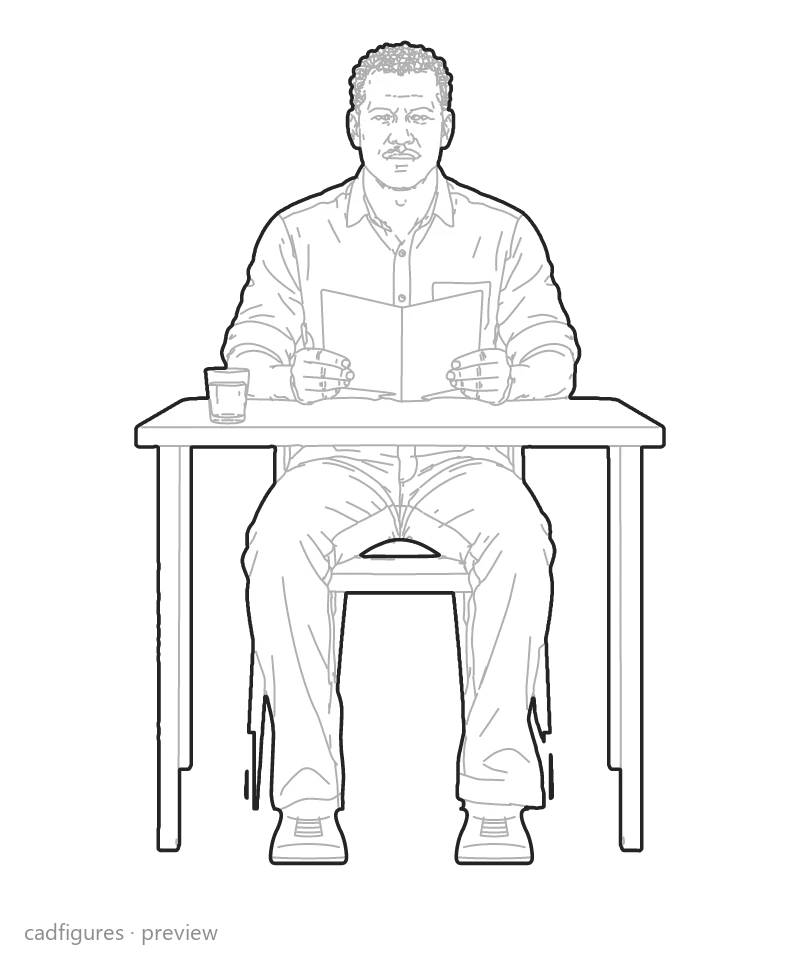 Vista previa: Hombre leyendo la carta de un restaurante