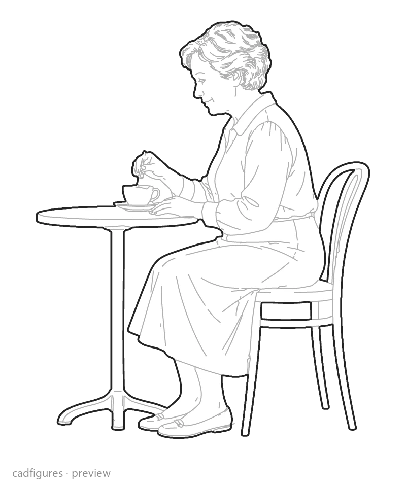 Vista previa: Mujer mayor removiendo un té