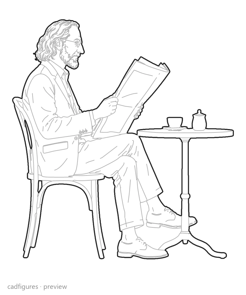 Vista previa: Hombre leyendo un periódico