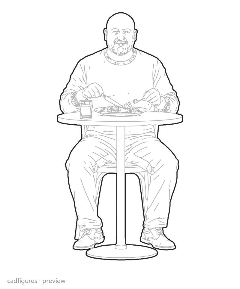 Vista previa: Hombre comiendo solo