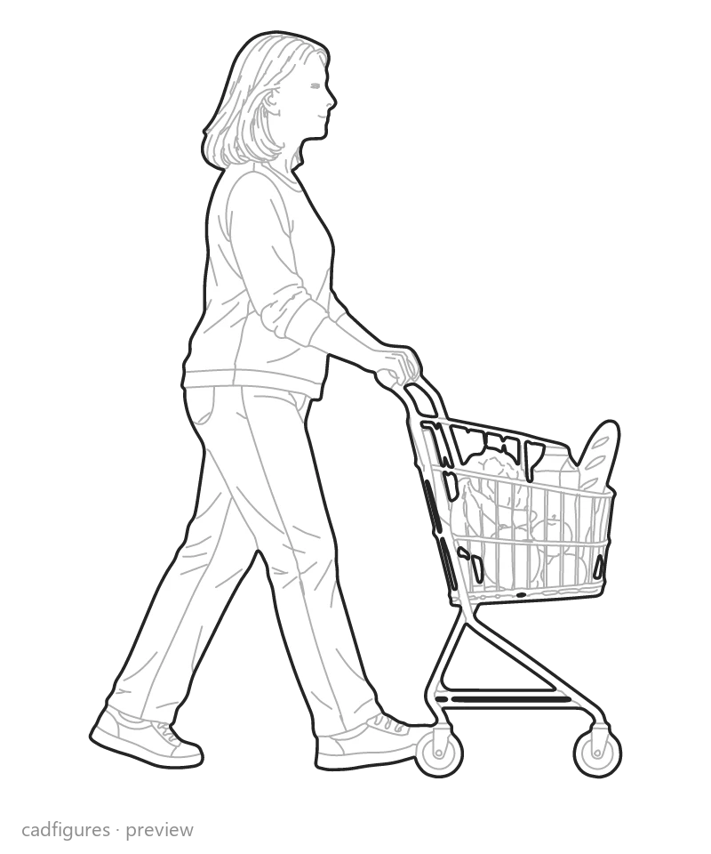 Vista previa: Empujar un carrito de compra