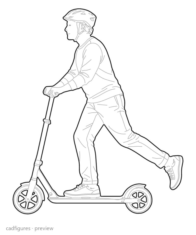 Vista previa: Persona en patinete