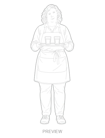 Preview: Waiter carrying a tray