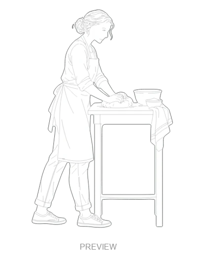 Preview: Baker kneading dough