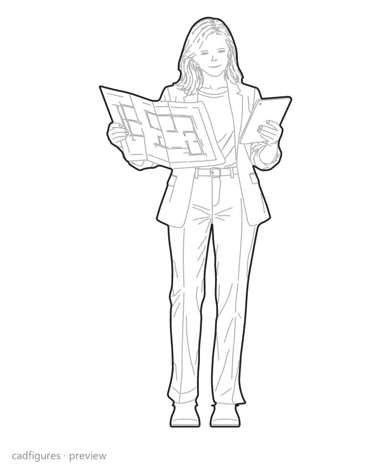 Vista previa: Arquitecta con planos