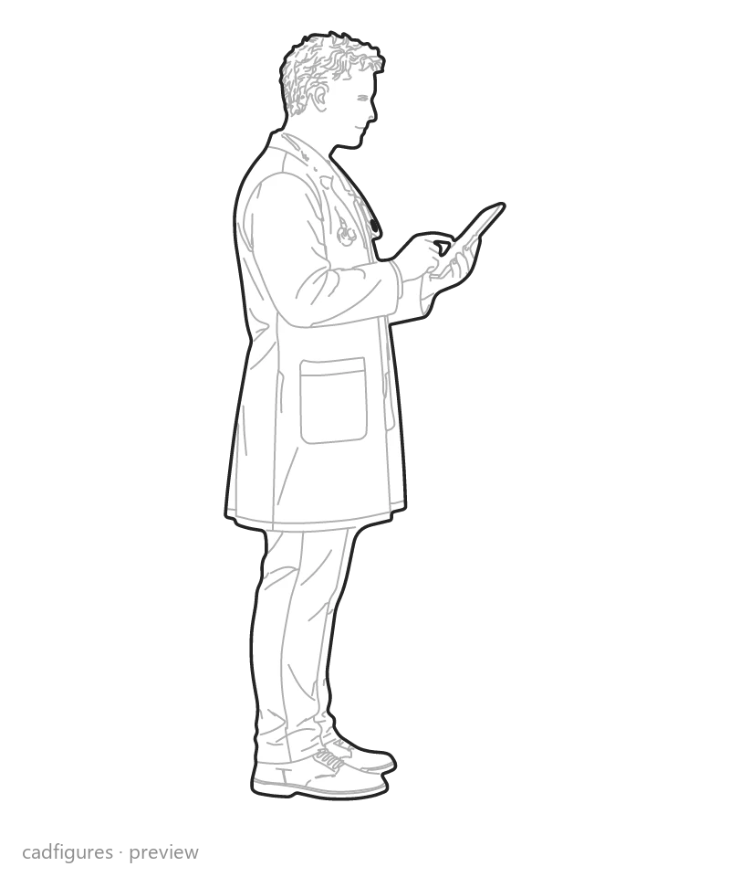 Vista previa: Médico revisando notas