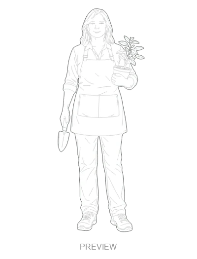 Preview: Nursery worker carrying a plant