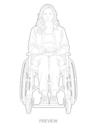 Preview: Manual wheelchair front view