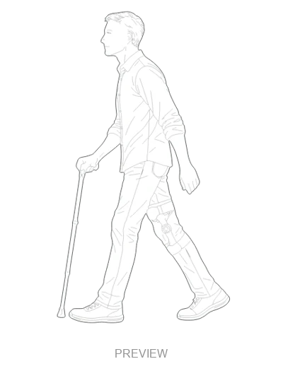 Preview: Support with a knee brace
